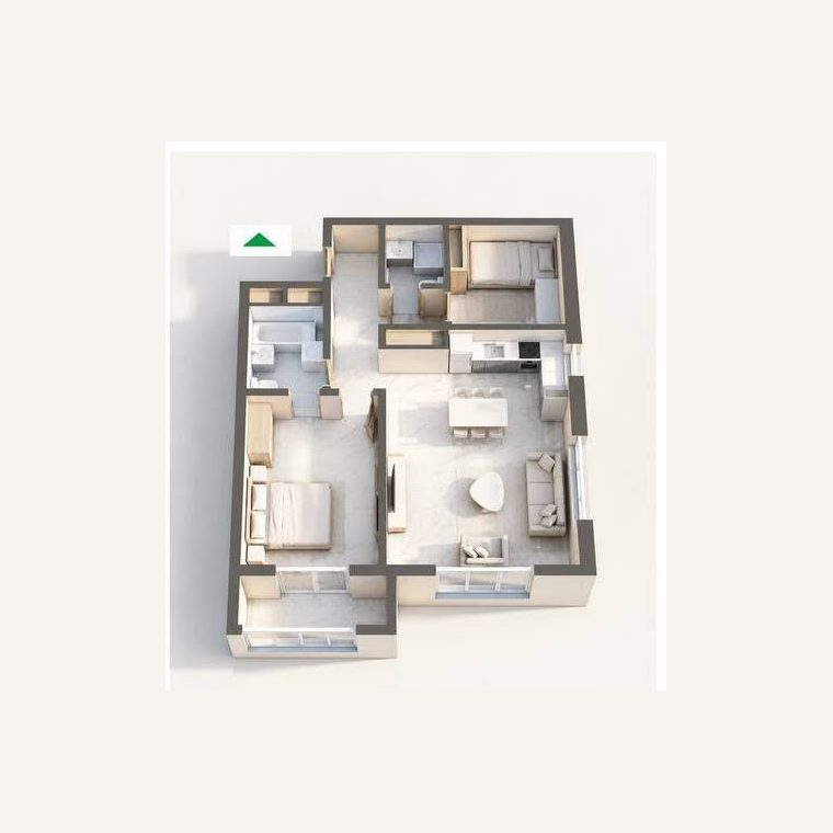 В блок · С загвар — 77.53 м² айлын төлөвлөлт